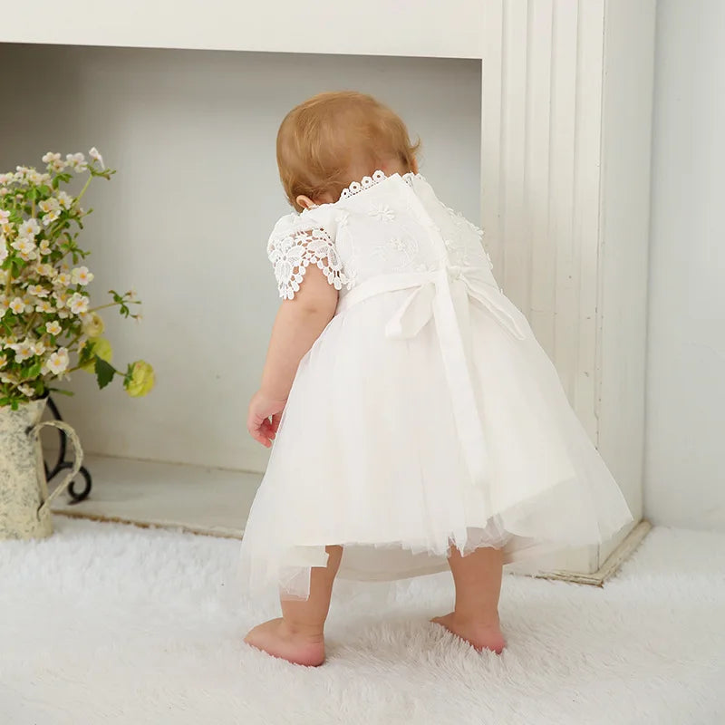 Hetiso Baby Girls Dress Long Sleeve Kids First Birthday Ball Gown Infant Dresses for Baptism Bridesmaid party 3-24 month