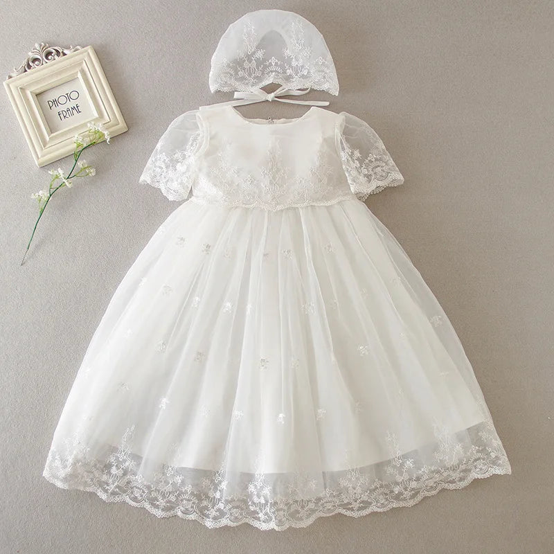 Hetiso Baby Girls Dress Long Sleeve Kids First Birthday Ball Gown Infant Dresses for Baptism Bridesmaid party 3-24 month