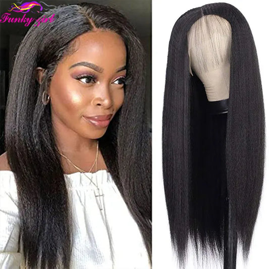 30 Inch Kinky Straight 13x4 Lace Front Human Hair Wig 13x1 Transparent Lace Wigs Brazilian Remy Hair Lace Closure Wig For Women