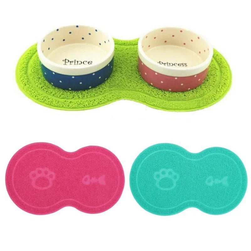 Waterproof Pet Feeding Mat – PVC Bowl Pad & Litter Mat for Cats, Dogs, and Puppies