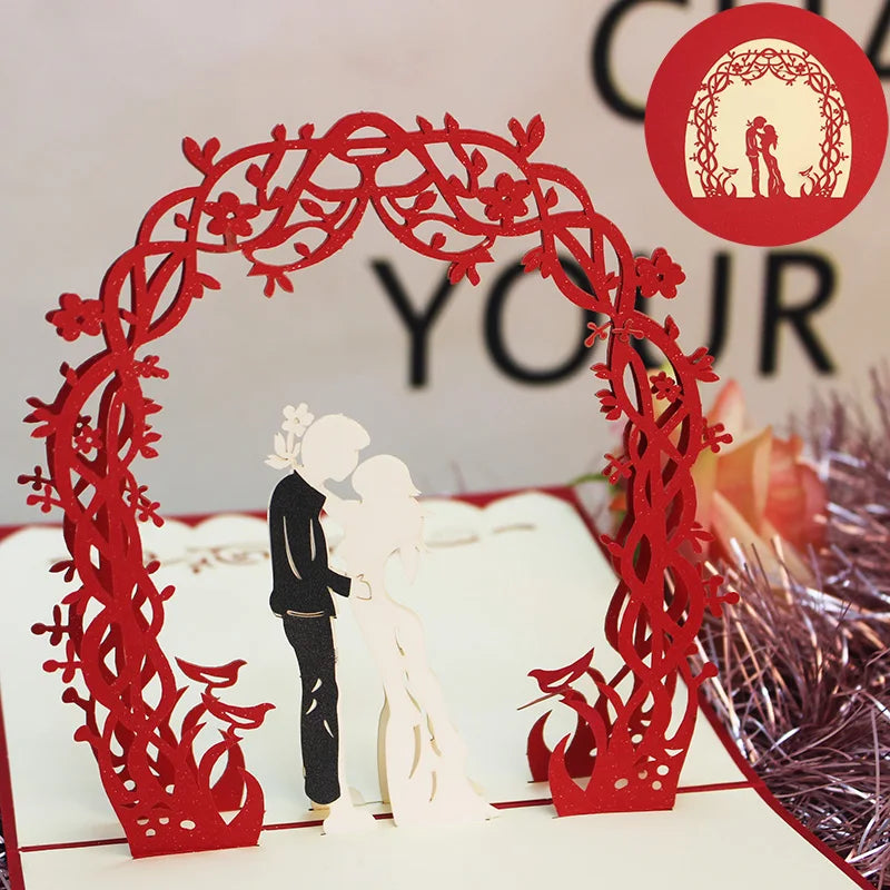 3D Pop UP Love Card for Wife and Girlfriend Gift for Valentines Day Anniversary Wedding Invitation Greeting Thank You Cards