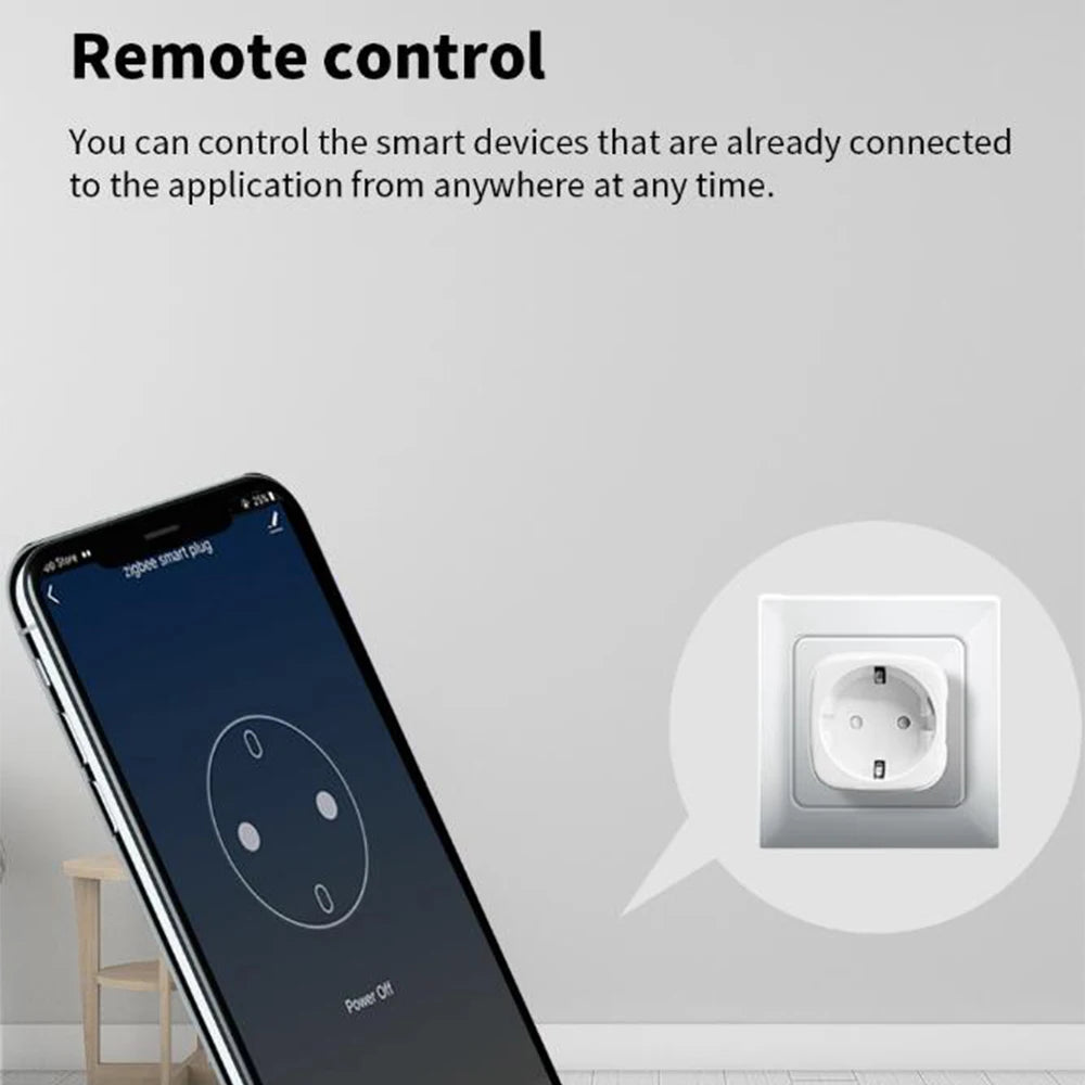 Tuya Smart Wifi Plug 16A/20A EU Outlet 3680W Power Meter Wireless Remote Control Smart Socket Compatiable With Alexa