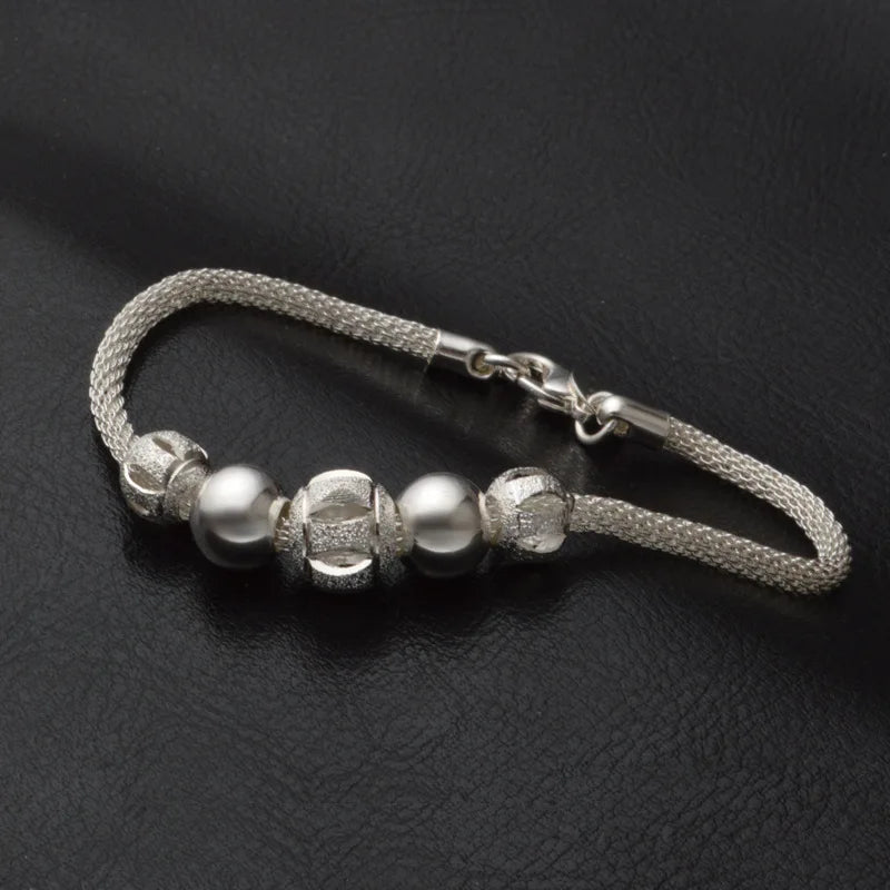 Sterling Silver Beaded Bracelet