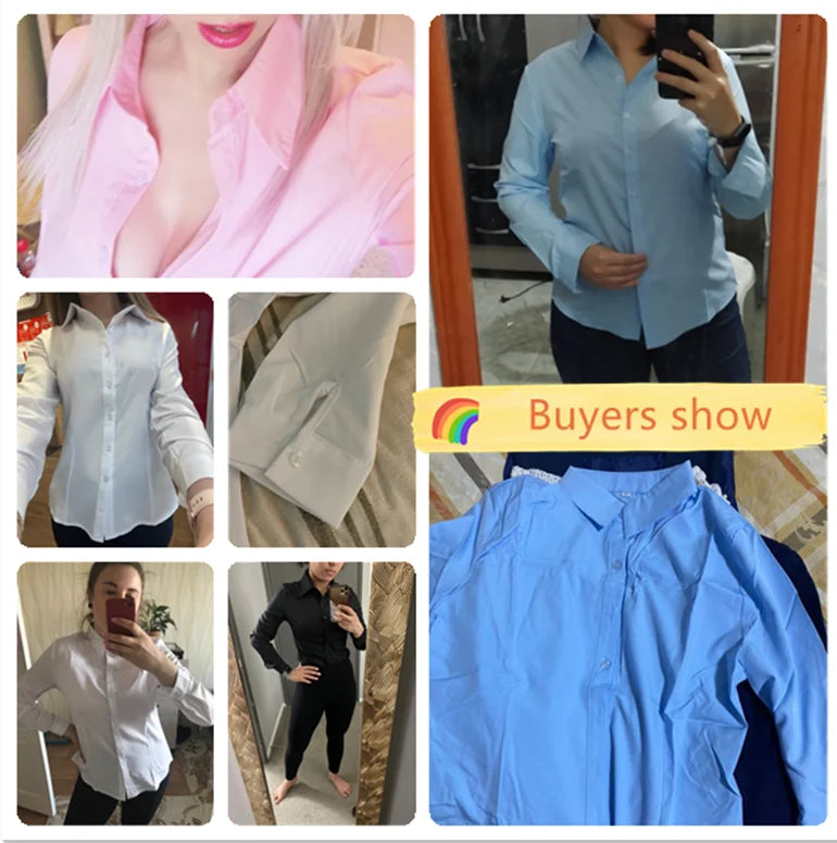 White Long Sleeve Shirt Blouse