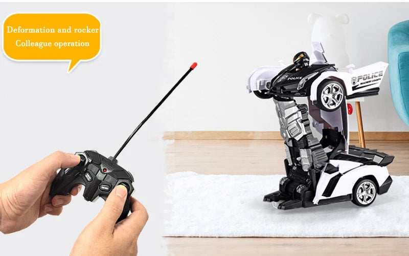 2-in-1 Electric RC Car & Robot – One-Key Transformation Remote Control Sports Car Toy for Kids