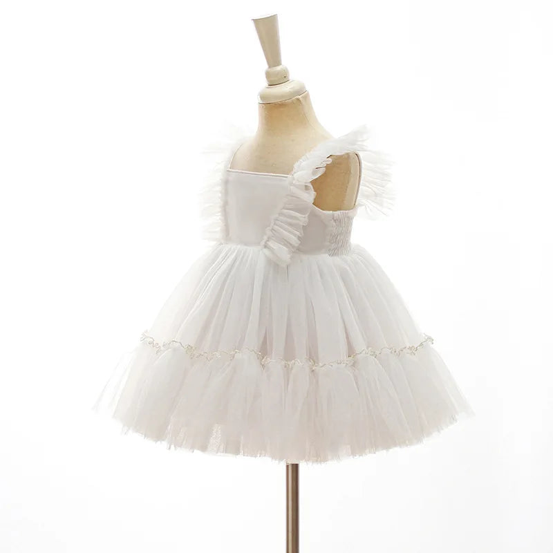 Hetiso Baby Girls Dress Long Sleeve Kids First Birthday Ball Gown Infant Dresses for Baptism Bridesmaid party 3-24 month
