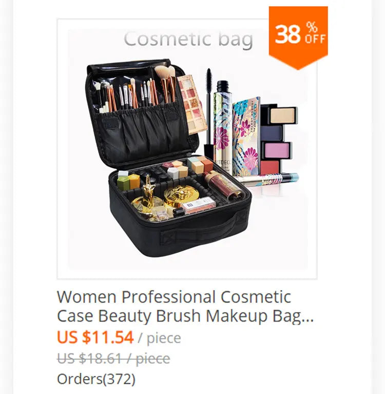 Waterproof PU Leather arge Capacity Storage Make up Cosmetic Bag