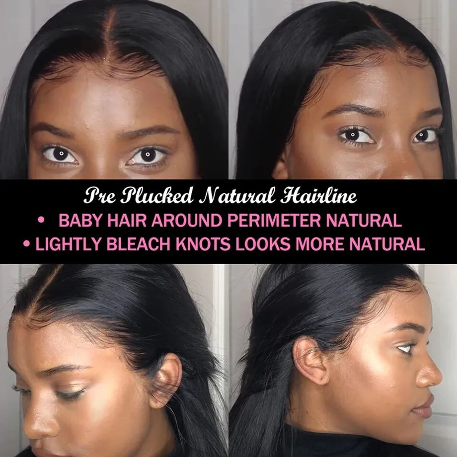 Brazilian Bone Straight 13x4 13x6 Transparent Lace 30 32 Inch   Human Hair Wigs 360 Lace Frontal Wig  4X4 Lace Closure Wig