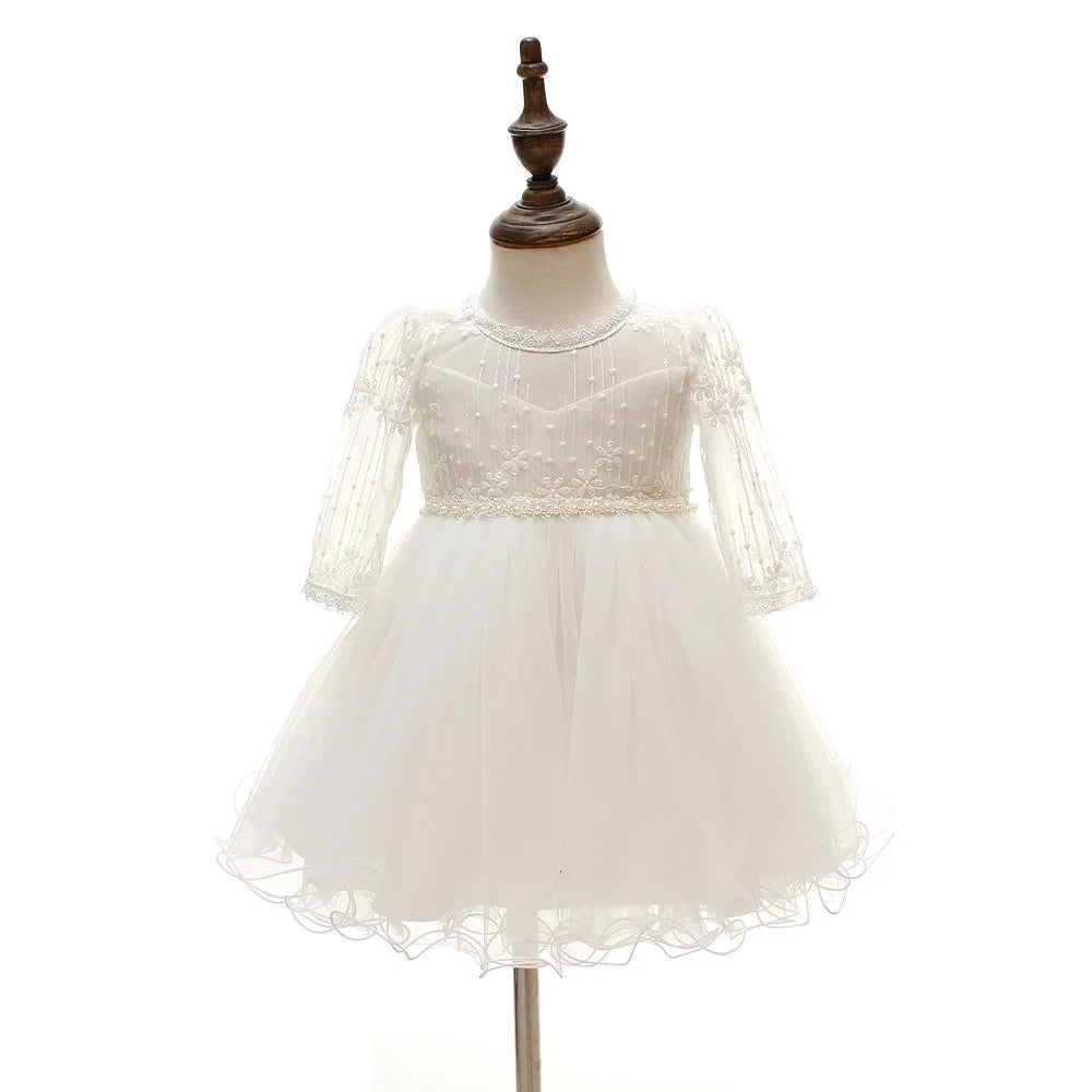 Hetiso Baby Girls Dress Long Sleeve Kids First Birthday Ball Gown Infant Dresses for Baptism Bridesmaid party 3-24 month