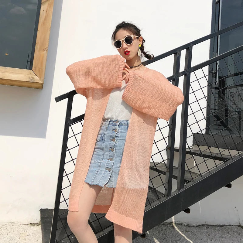 Long Summer Knitted Cardigan