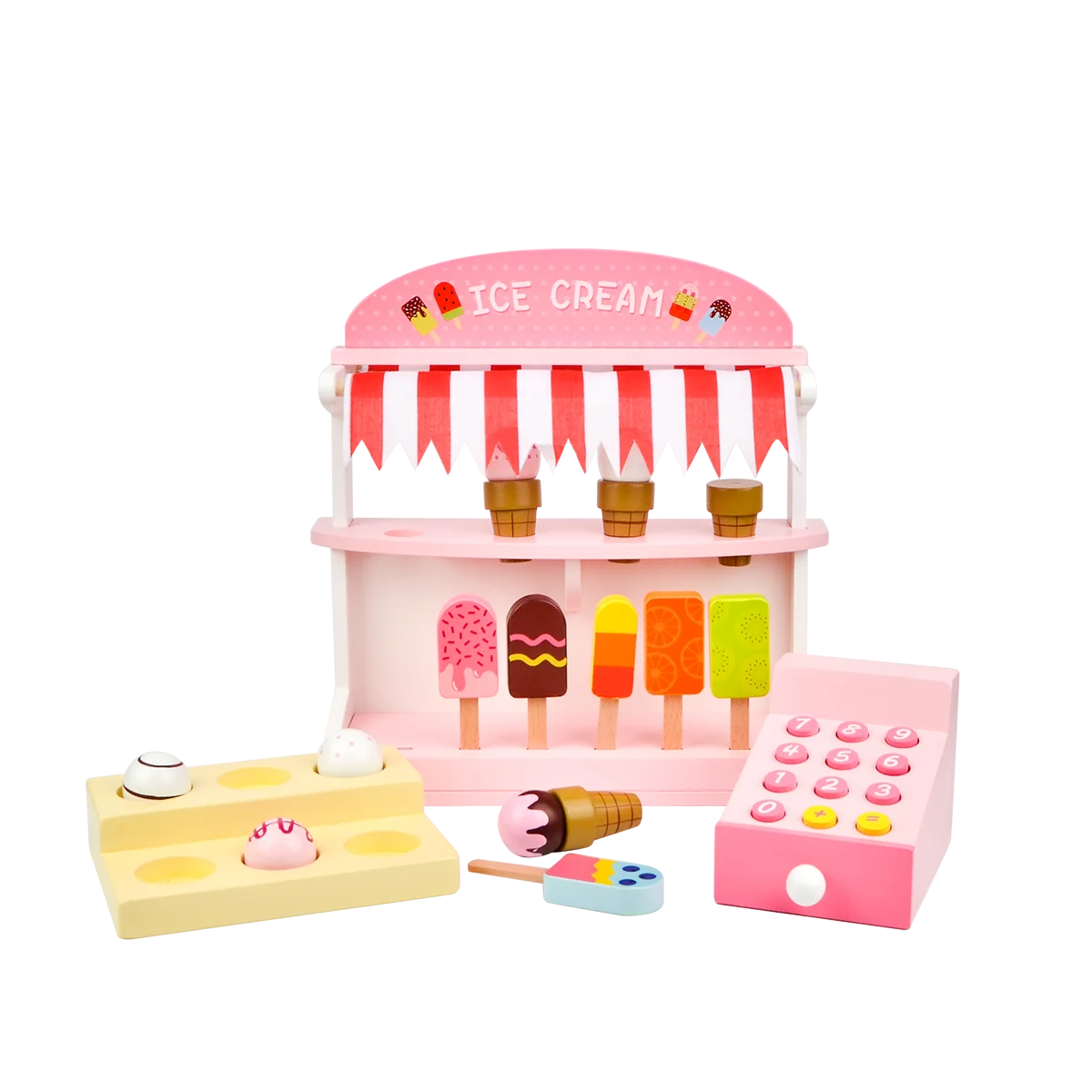 Toy Woo Children  Ice Cream Cooking Toys Kitchen Play Set New Modern for Kids Quantity Box Window Packaging Pcs Plastic W-021