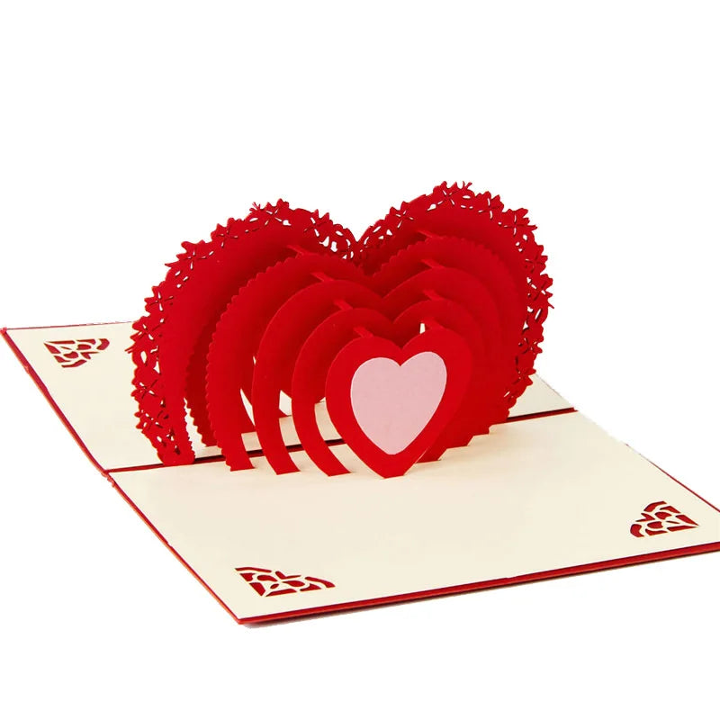 3D Pop UP Love Card for Wife and Girlfriend Gift for Valentines Day Anniversary Wedding Invitation Greeting Thank You Cards