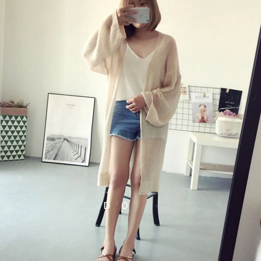 Long Summer Knitted Cardigan