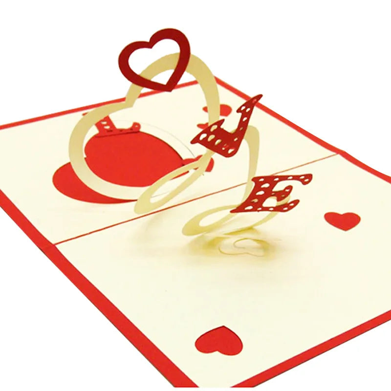 3D Pop UP Love Card for Wife and Girlfriend Gift for Valentines Day Anniversary Wedding Invitation Greeting Thank You Cards