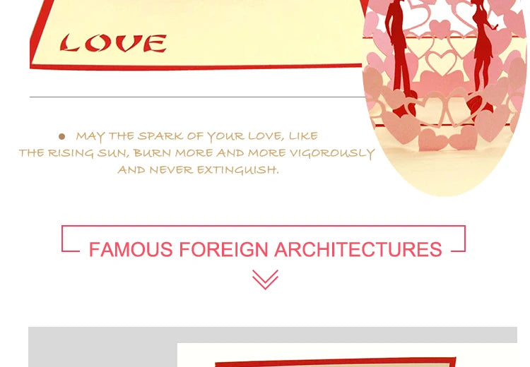 3D Pop UP Love Card for Wife and Girlfriend Gift for Valentines Day Anniversary Wedding Invitation Greeting Thank You Cards