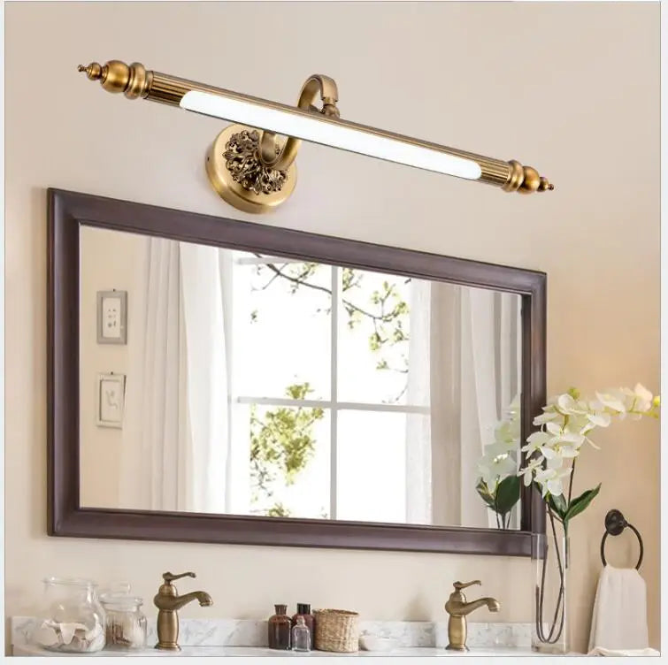 Bathroom Mirror Lamp 48CM/57CM/68CM Waterproof Retro Bronze Cabinet Vanity Mirror Lights Led Wall Light Lamp LED Light Wall Lamp