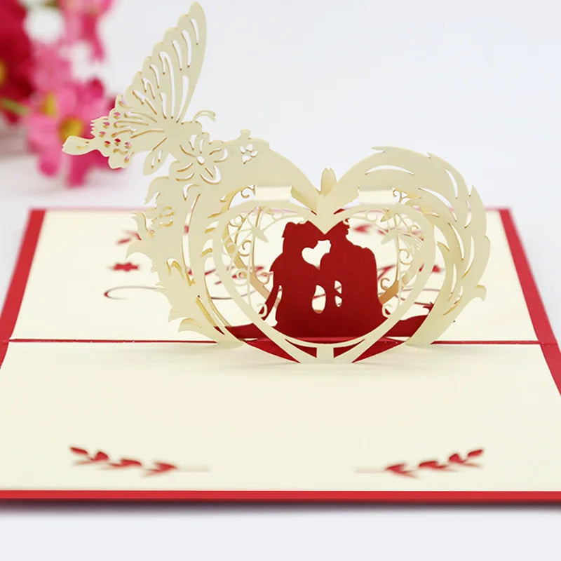 3D Pop UP Love Card for Wife and Girlfriend Gift for Valentines Day Anniversary Wedding Invitation Greeting Thank You Cards