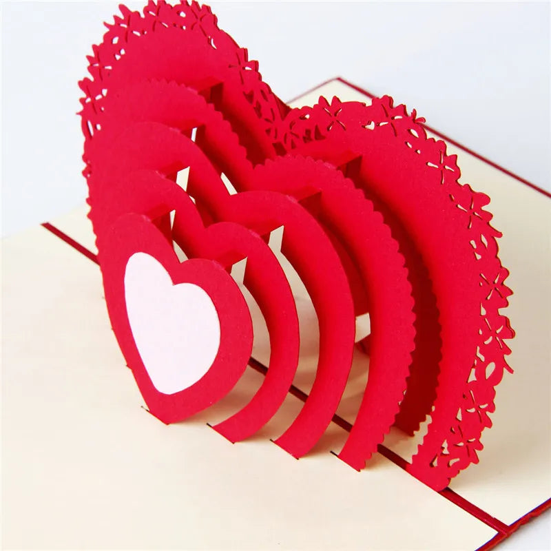 3D Pop UP Love Card for Wife and Girlfriend Gift for Valentines Day Anniversary Wedding Invitation Greeting Thank You Cards