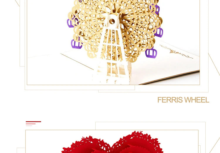 3D Pop UP Love Card for Wife and Girlfriend Gift for Valentines Day Anniversary Wedding Invitation Greeting Thank You Cards