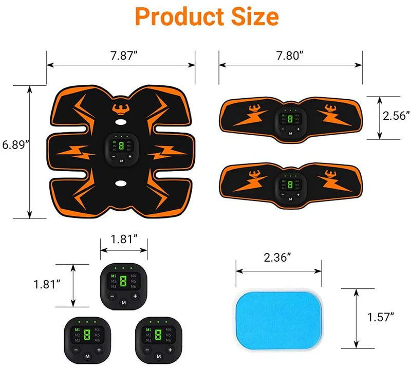 Smart EMS Wireless Muscle Stimulator – Electric Abdominal Trainer, Body Slimming & Weight Loss Massager Stickers