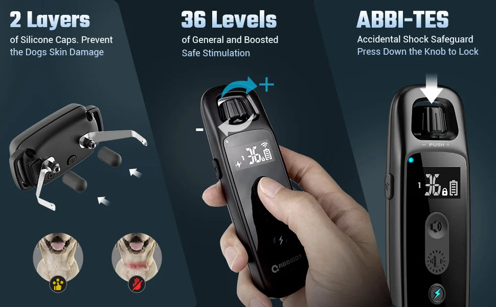 ABBIDOT T30 Dog Training Collar – 3300ft Remote Electric Training Strap for Large Dogs