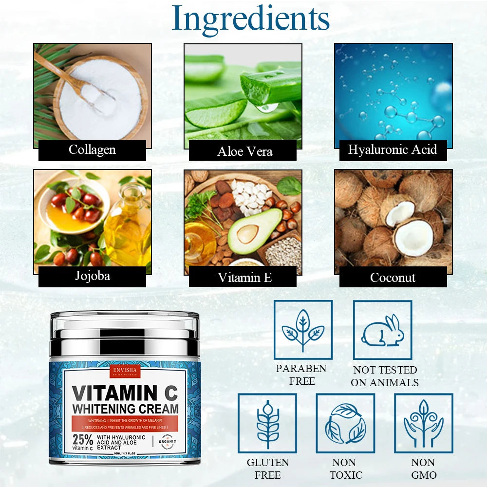 ENVISHA Vitamin Collagen Neck And Face Whitening Cream