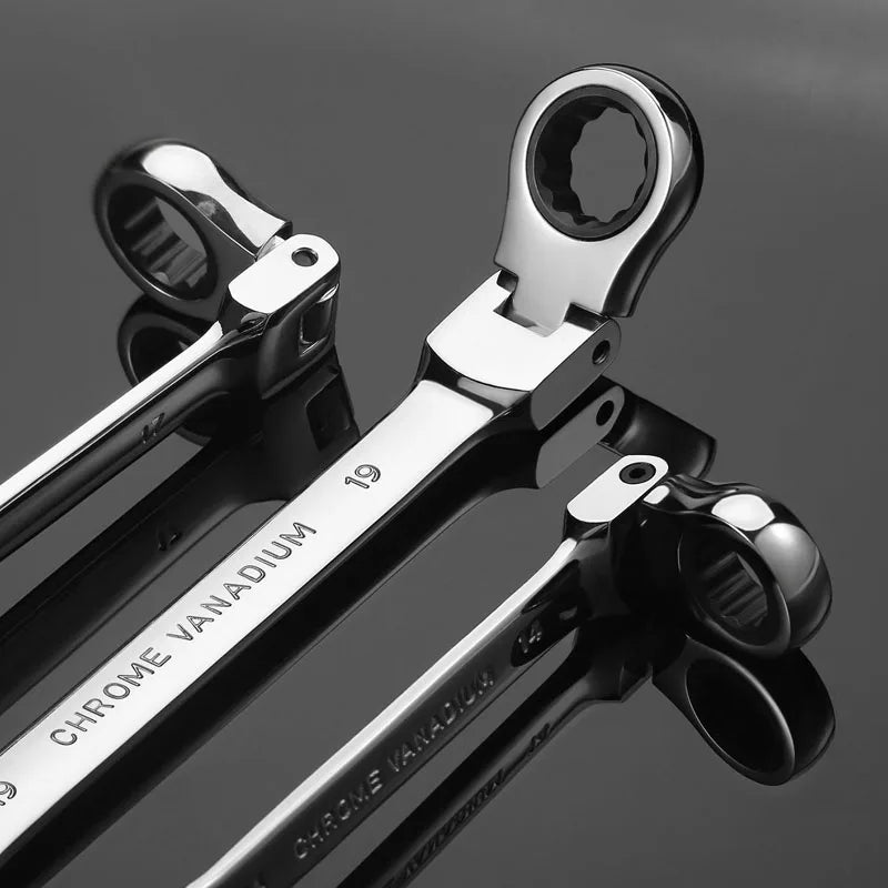 1 Piece Flexible Pivoting Head Ratchet Wrench Spanner Garage Metric hand Tool  For auto and Home Repair