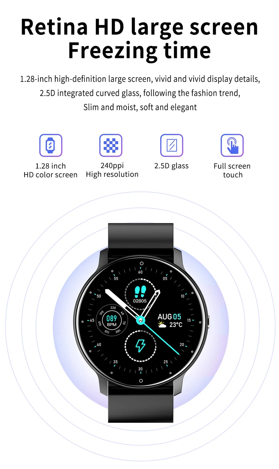 LIGE Touch Smart watch