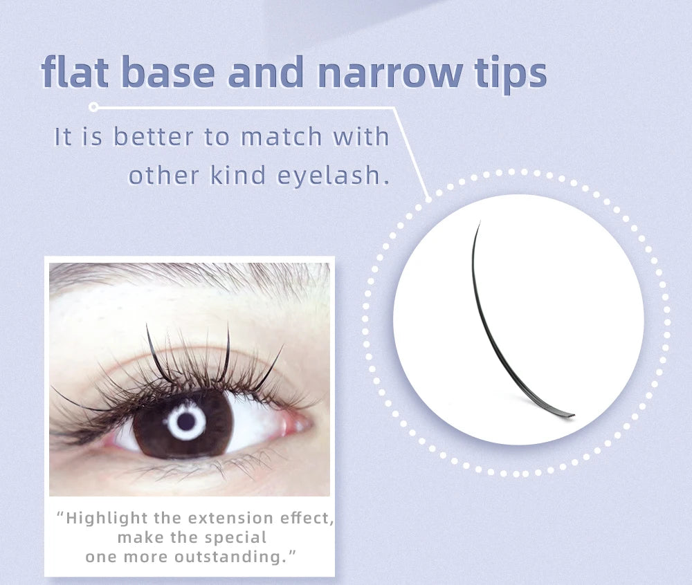 NAGARAKU A-Shape Tapered Flat Base Fluffy Eyelash Extension Spikes – Matte Cluster Makeup