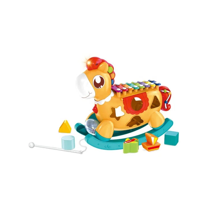 kids Educational Mini School bus Toy Children Xylophone musical play Shapes game