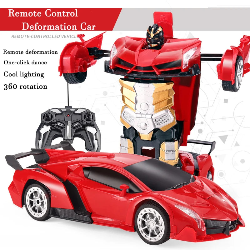 2-in-1 Electric RC Car & Robot – One-Key Transformation Remote Control Sports Car Toy for Kids