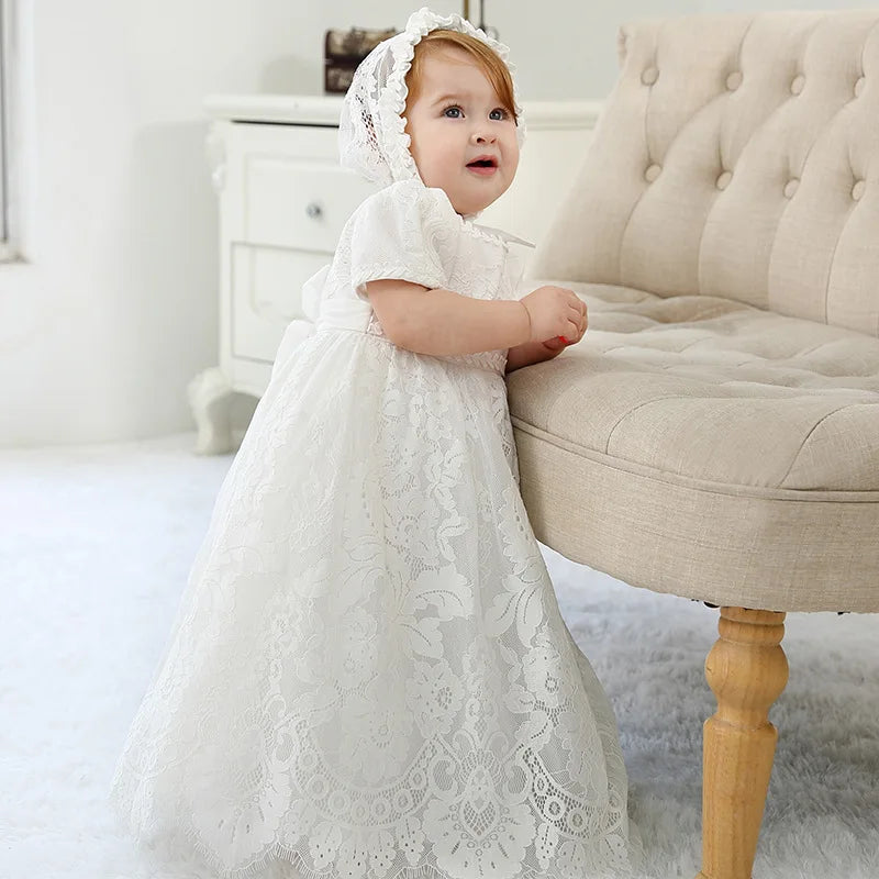Hetiso Baby Girls Dress Long Sleeve Kids First Birthday Ball Gown Infant Dresses for Baptism Bridesmaid party 3-24 month