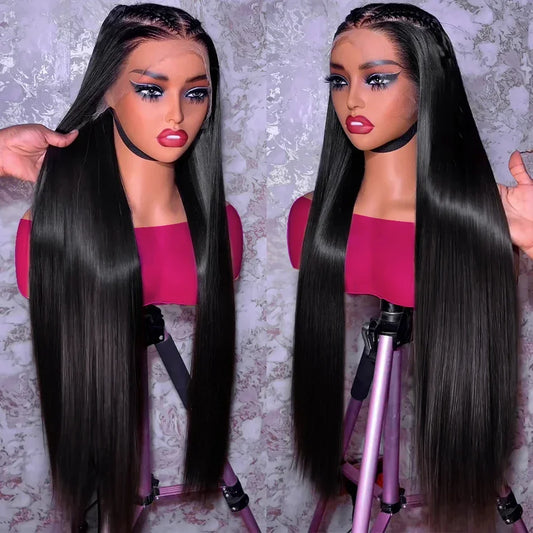 Full Lace Glueless Human Brazilian Straight Lace Frontal Wig 250 High Density