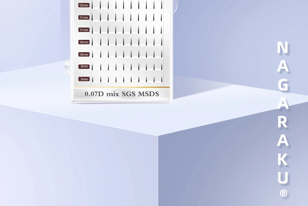 NAGARAKU A-Shape Tapered Flat Base Fluffy Eyelash Extension Spikes – Matte Cluster Makeup