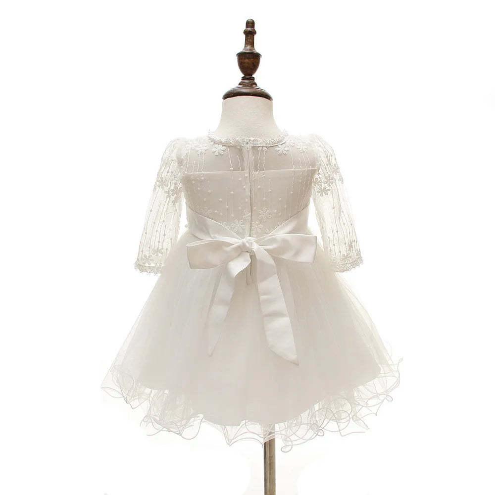 Hetiso Baby Girls Dress Long Sleeve Kids First Birthday Ball Gown Infant Dresses for Baptism Bridesmaid party 3-24 month