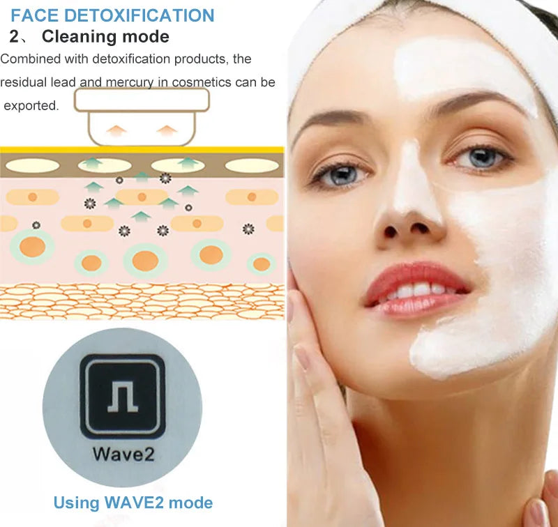 Anti Aging Ultrasonic Machine Ultrasound Facial Massager Body Eye Face Massage Tightens Skin Deep Cleaning Skincare Beauty Tools