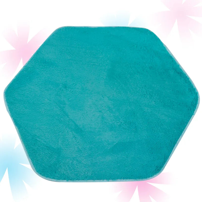 Child Playhouse Tent Carpet Rug Floor Game Cushion Toy Hexagonal Pad Warm Plush Pad Coral Fleece Pad For Children Tent Floor Mat