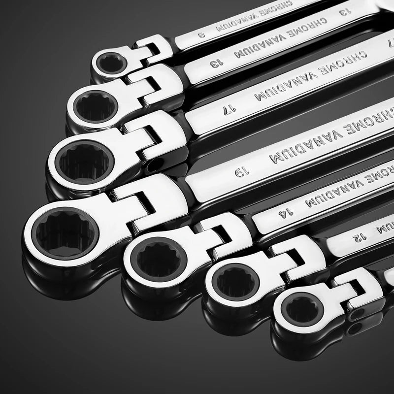 1 Piece Flexible Pivoting Head Ratchet Wrench Spanner Garage Metric hand Tool  For auto and Home Repair
