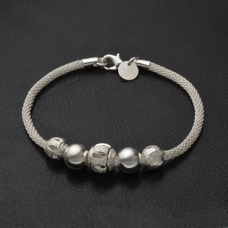 Sterling Silver Beaded Bracelet
