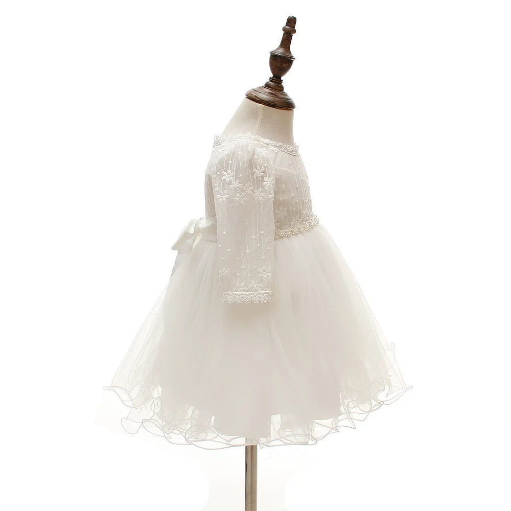 Hetiso Baby Girls Dress Long Sleeve Kids First Birthday Ball Gown Infant Dresses for Baptism Bridesmaid party 3-24 month