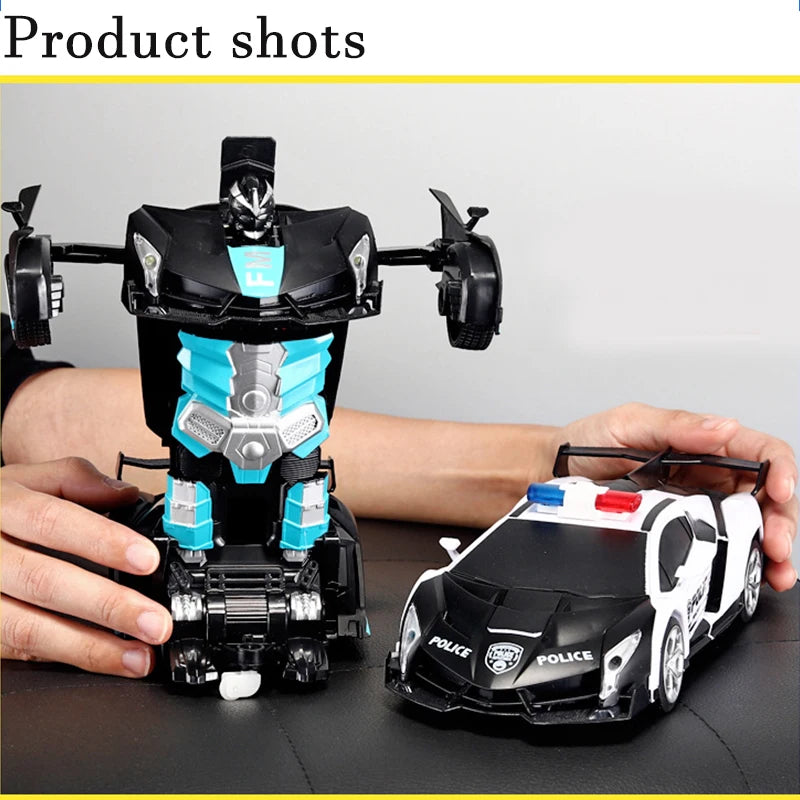 2-in-1 Electric RC Car & Robot – One-Key Transformation Remote Control Sports Car Toy for Kids