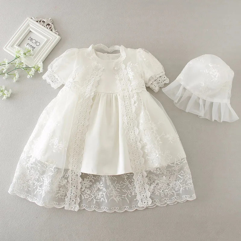 Hetiso Baby Girls Dress Long Sleeve Kids First Birthday Ball Gown Infant Dresses for Baptism Bridesmaid party 3-24 month