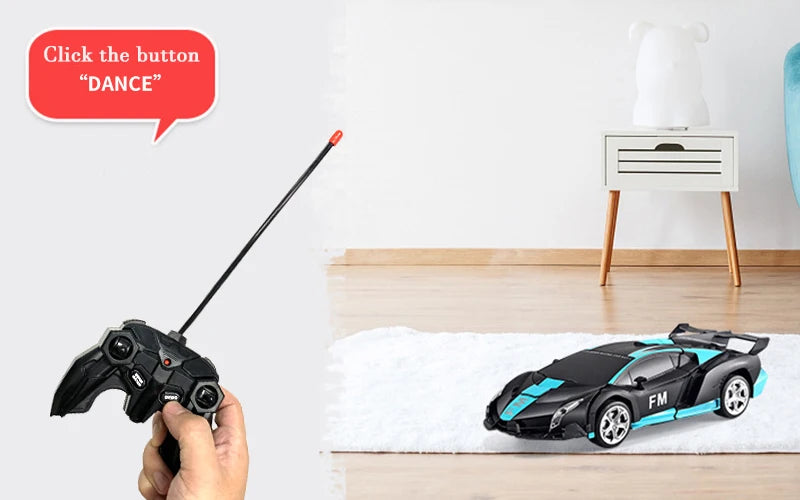 2-in-1 Electric RC Car & Robot – One-Key Transformation Remote Control Sports Car Toy for Kids