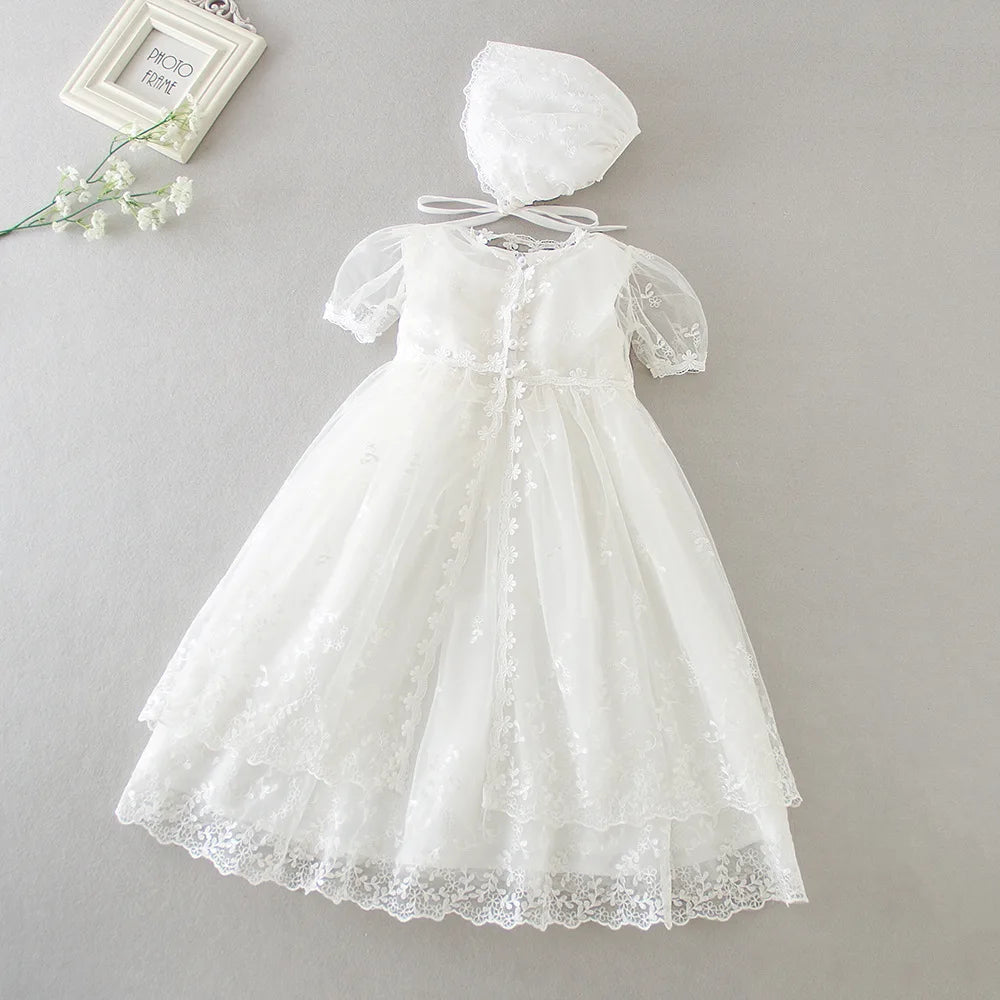 Hetiso Baby Girls Dress Long Sleeve Kids First Birthday Ball Gown Infant Dresses for Baptism Bridesmaid party 3-24 month