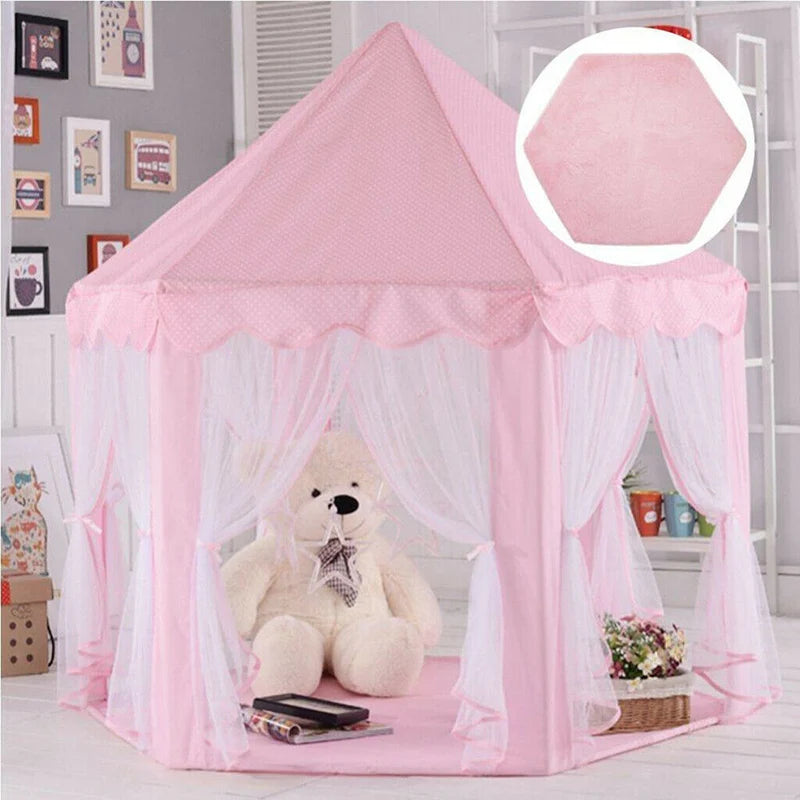 Child Playhouse Tent Carpet Rug Floor Game Cushion Toy Hexagonal Pad Warm Plush Pad Coral Fleece Pad For Children Tent Floor Mat