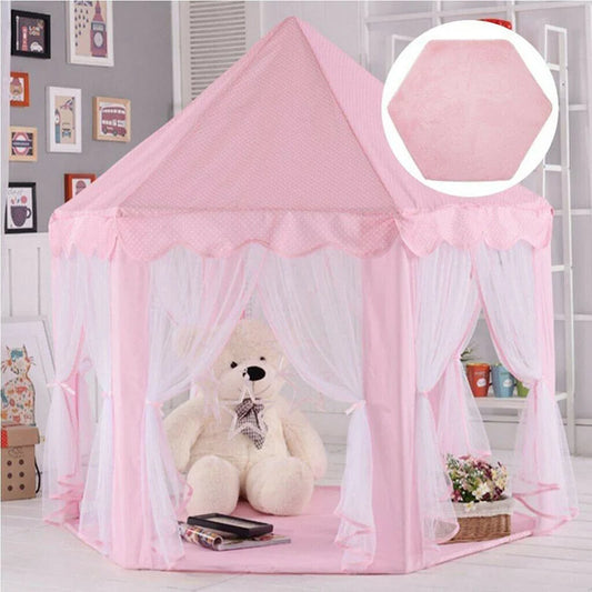 Child Playhouse Tent Carpet Rug Floor Game Cushion Toy Hexagonal Pad Warm Plush Pad Coral Fleece Pad For Children Tent Floor Mat