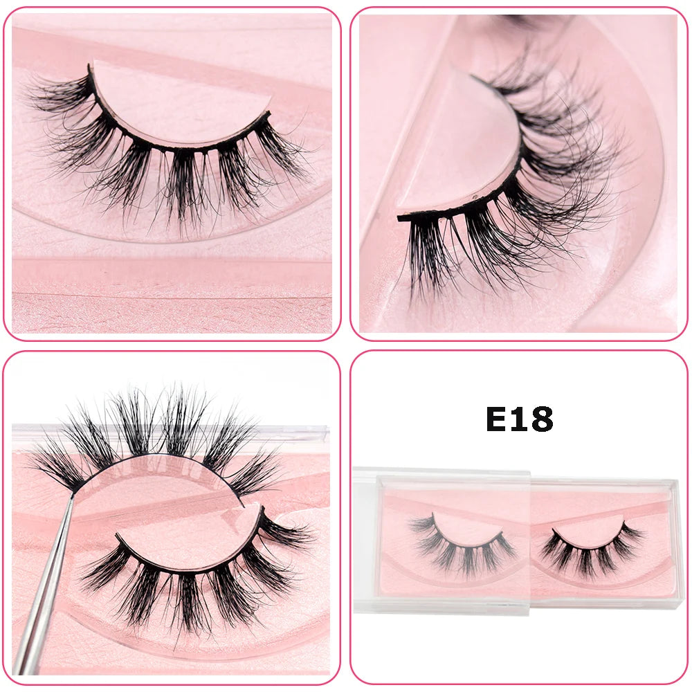 Visofree 3D Mink Half Lashes – Natural Long False Eyelashes with Clear Band, Handmade HT04