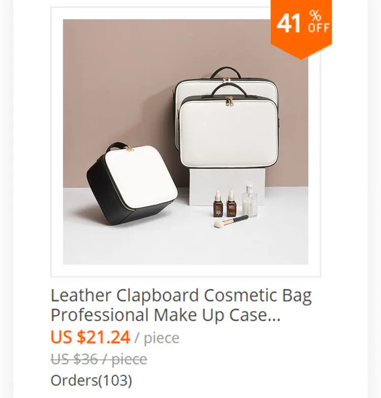 Waterproof PU Leather arge Capacity Storage Make up Cosmetic Bag