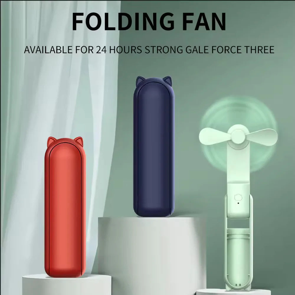 Handheld USB Portable Fan With Power Bank