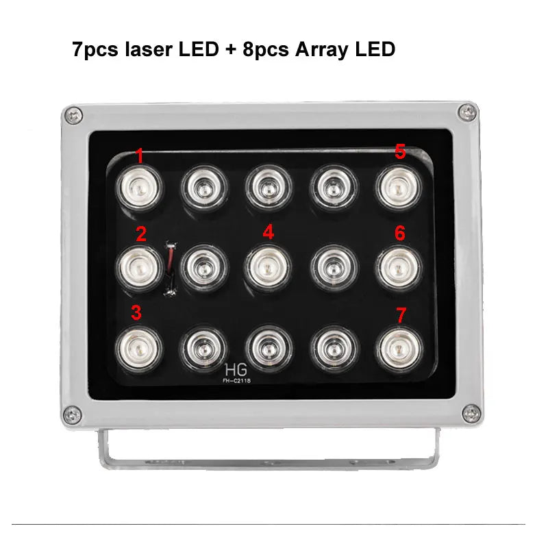 200m IR distance 7pcs laser+8pcs Array Leds IR Illuminators IR Infrared Light LED CCTV Camera Nightvision IR Fill Light